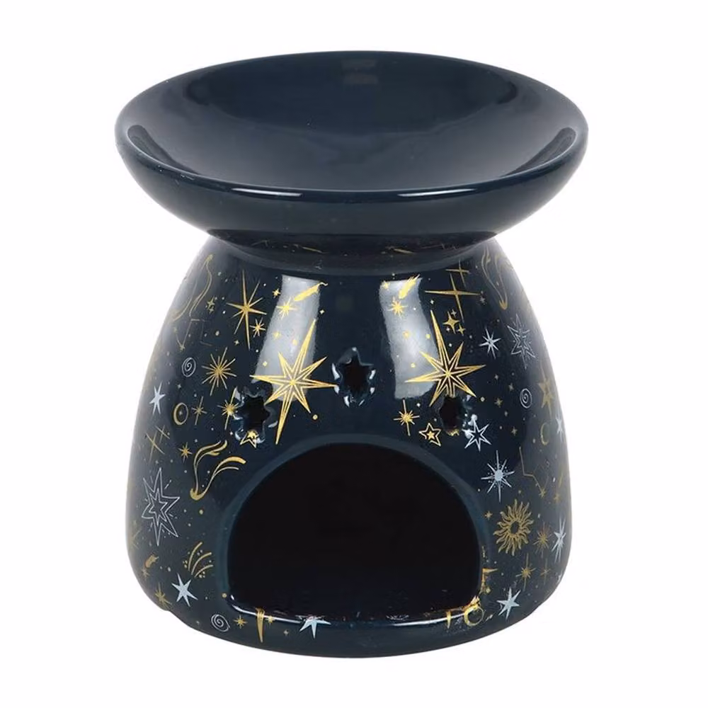Uniqueful Blue Starry Night Ceramic Oil Burner and Wax Warmer in Navy – 3