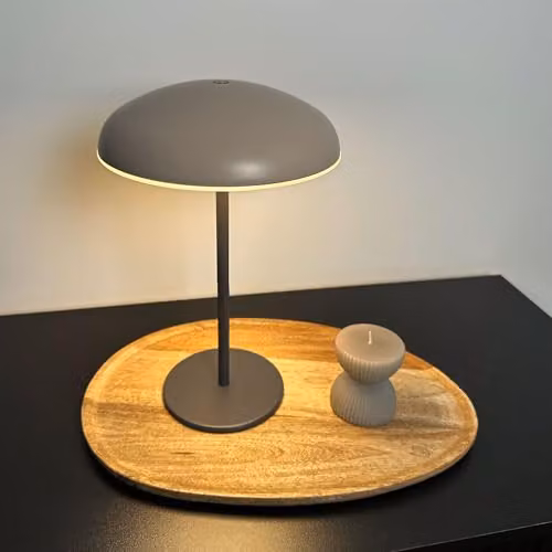 Briloner Rechargeable LED Table Lamp, Beige and Anthracite, IP44 Dimmable Touch Light, H 30.5 cm x W 19.5 cm – 6