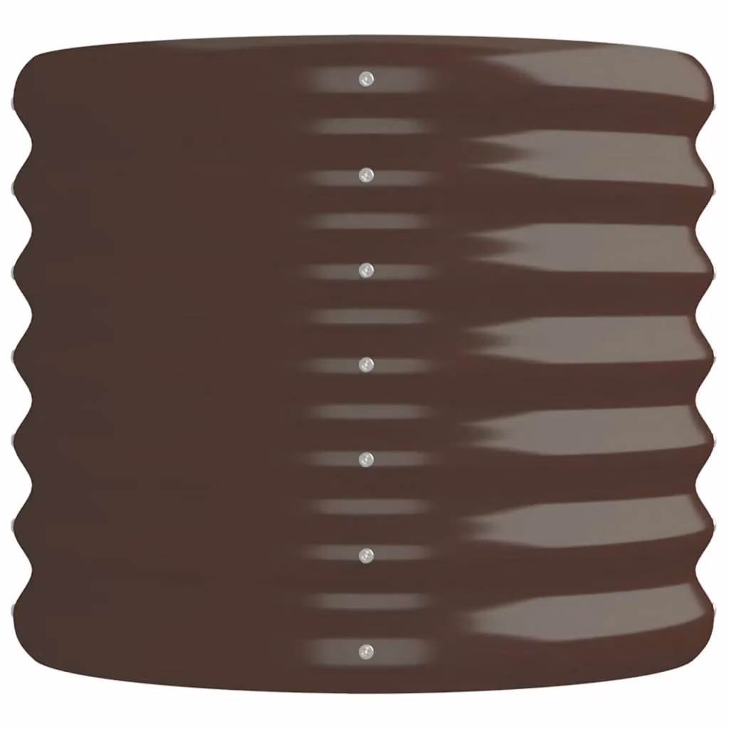 Berkfield Home Garden Brown Powder-coated Steel Raised Bed, W/D/H: 152 x 40 x 36 cm – 3