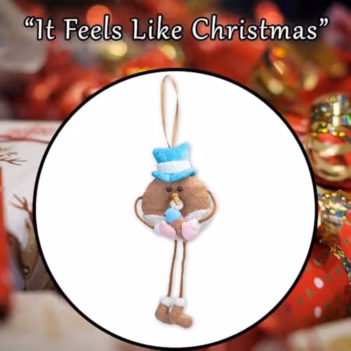 VFM e-Store Christmas Hanging Decoration Blue and Pink Striped Textile Pendant, W/H: 31 x 15 cm – 6