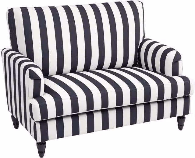 FORGEVIO Modern Striped Tub Cuddle Chair in Black and White with Armrests