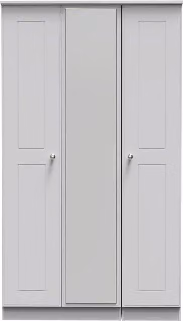 Ready Assembled 2 U Albert Tall Triple Mirror Wardrobe in Grey