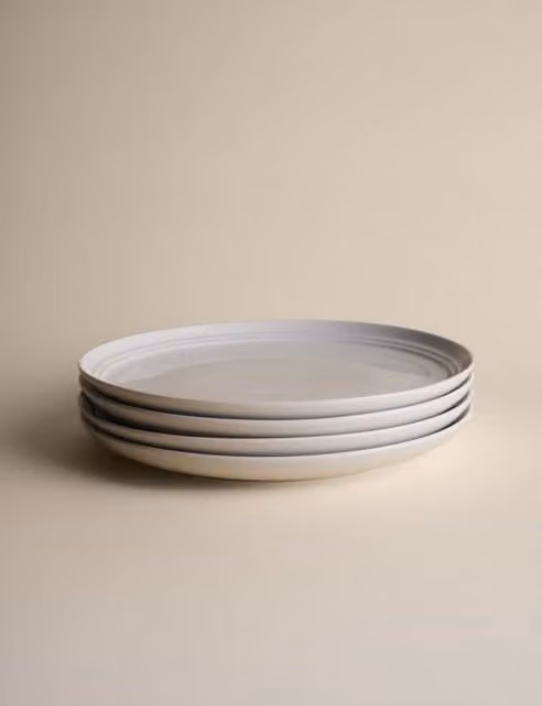 M&S Set of 4 White Porcelain Marlowe Dinner Plates