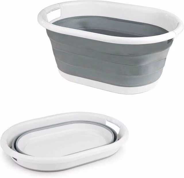 Havendro Collapsible Folding Laundry Basket in Grey – 1