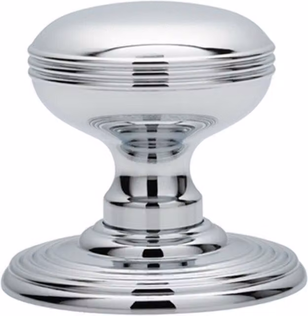 Loops Pair of Textured Mortice Door Knobs with Concealed Rose in Chrome, 70mm Diameter