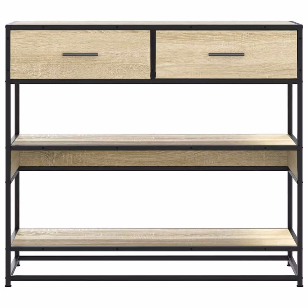 Berkfield Home Sonoma Oak Console Table in Light Beige, W/D/H: 90 x 35 x 80 cm – 3