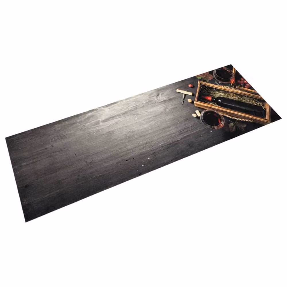 Berkfield Home Washable Grey Velvet Kitchen Rug, W: 45 cm, L: 150 cm – 2