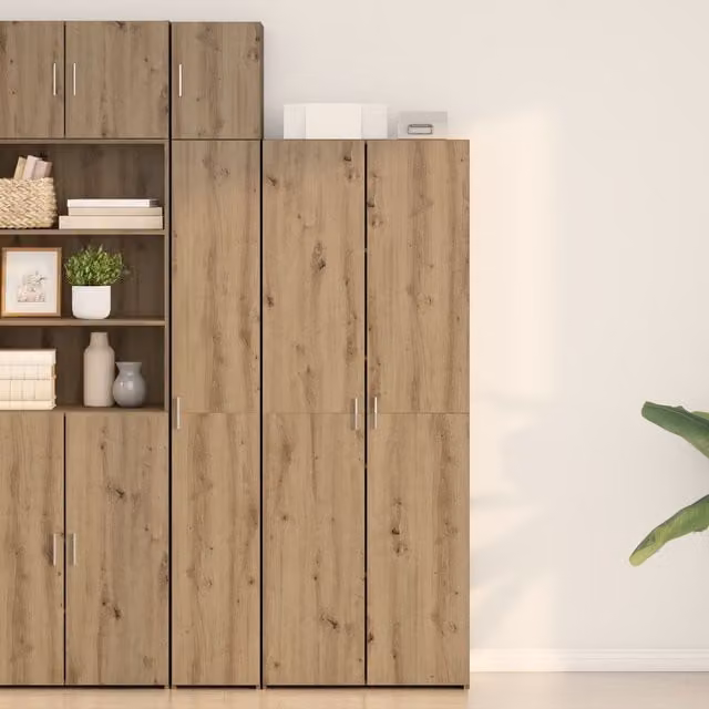Berkfield Home Artisan Oak Highboard in Brown, W/D/H: 70 x 42.5 x 185 cm – 1