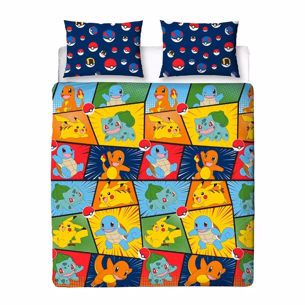 Pokemon Retro Reversible Duvet Cover and Pillowcase Set, Multicolour, W: 140 cm, H: 200 cm – 2