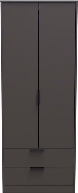 Ready Assembled 2 U Fuji 2 Door 2 Drawer Wardrobe in Dark Grey – 1