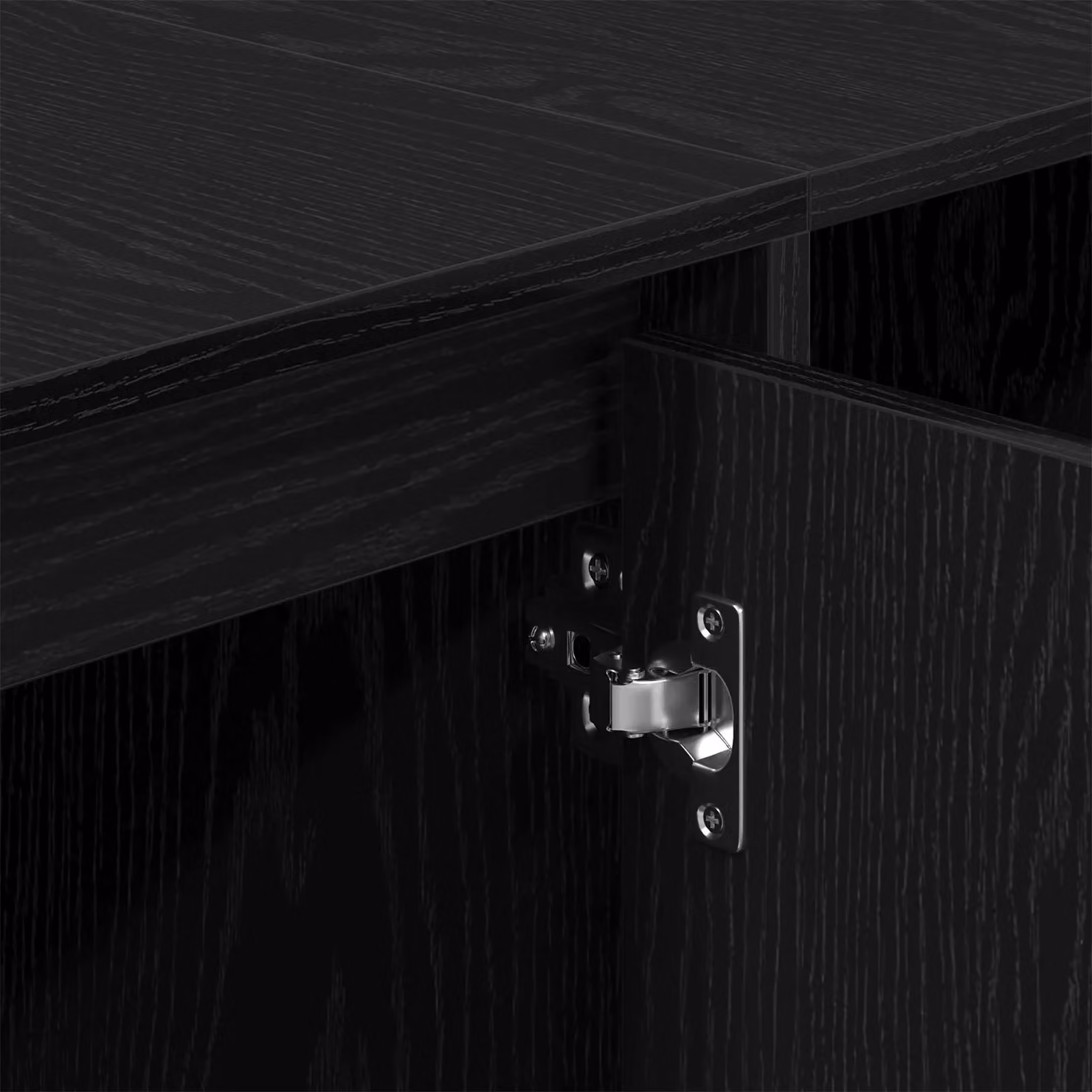 Berkfield Home Modern Black Oak TV Stand with Media Compartments, W/D/H: 120 x 30 x 40.5 cm – 4