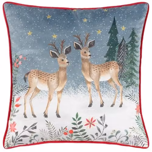 Riva Home Multicolour Floral Velvet Square Cushion W/D/H: 45 x 45 x 45 cm