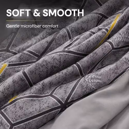 Lazzaro Grey Premium Brushed Microfibre Double Duvet Cover and Pillowcase Set, W/D/H: 200 x 200 cm and 50 x 75 cm – 5