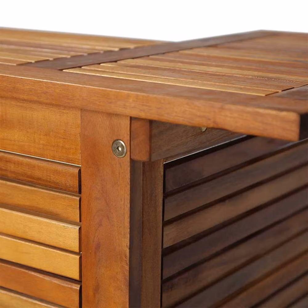 Berkfield Home Bar Table in Brown Solid Oiled Acacia Wood, W/D/H: 110 x 50 x 105 cm – 4