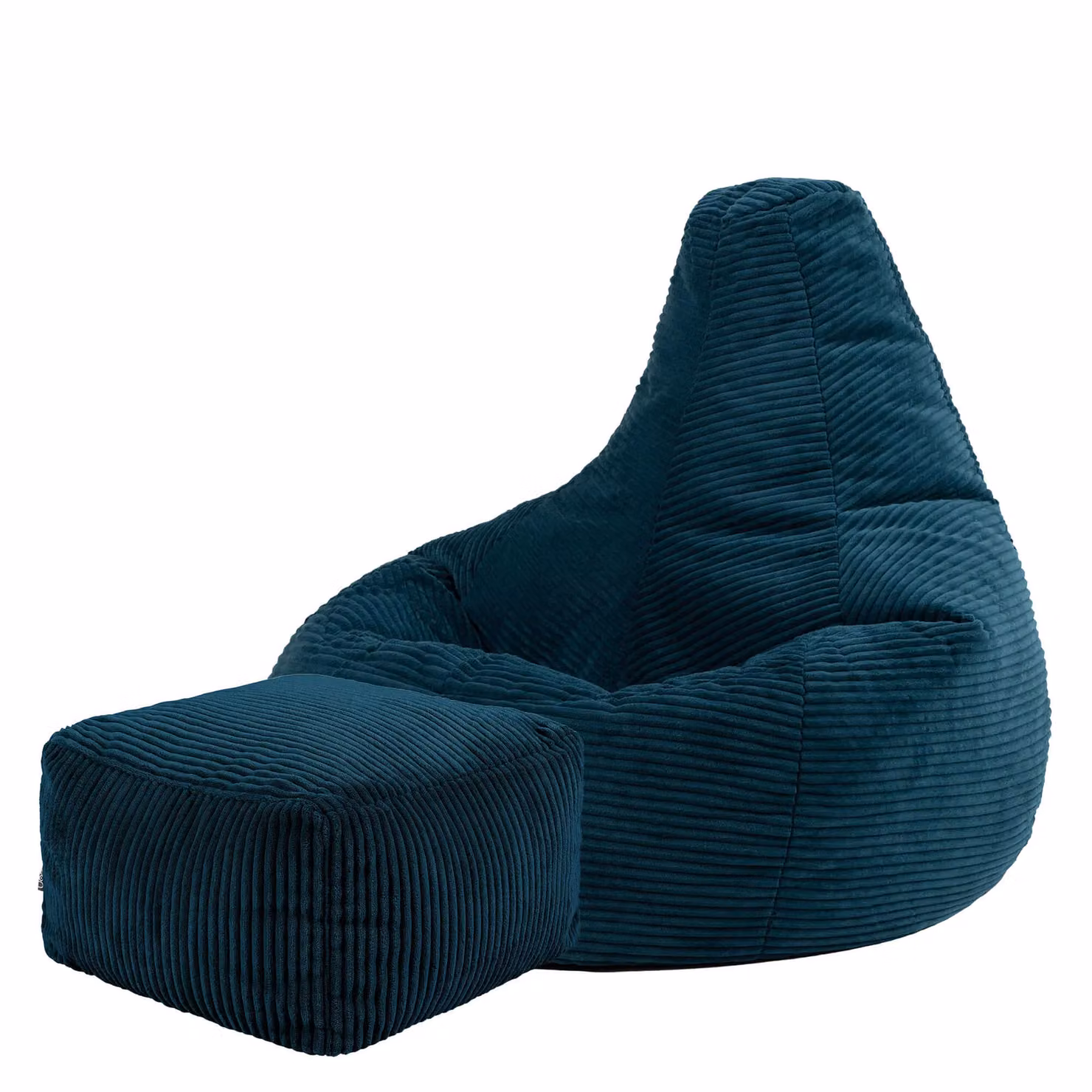icon Dalton Corduroy Bean Bag and Footstool with Filling in Petrol Blue – 2