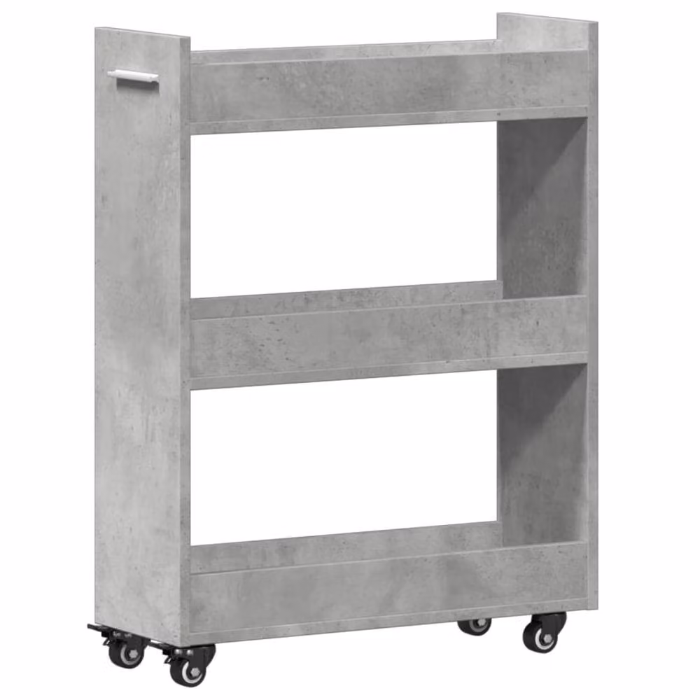Berkfield Home Classic Freestanding Cabinet with Wheels in Grey, W/D/H: 60 x 22 x 79 cm – 2