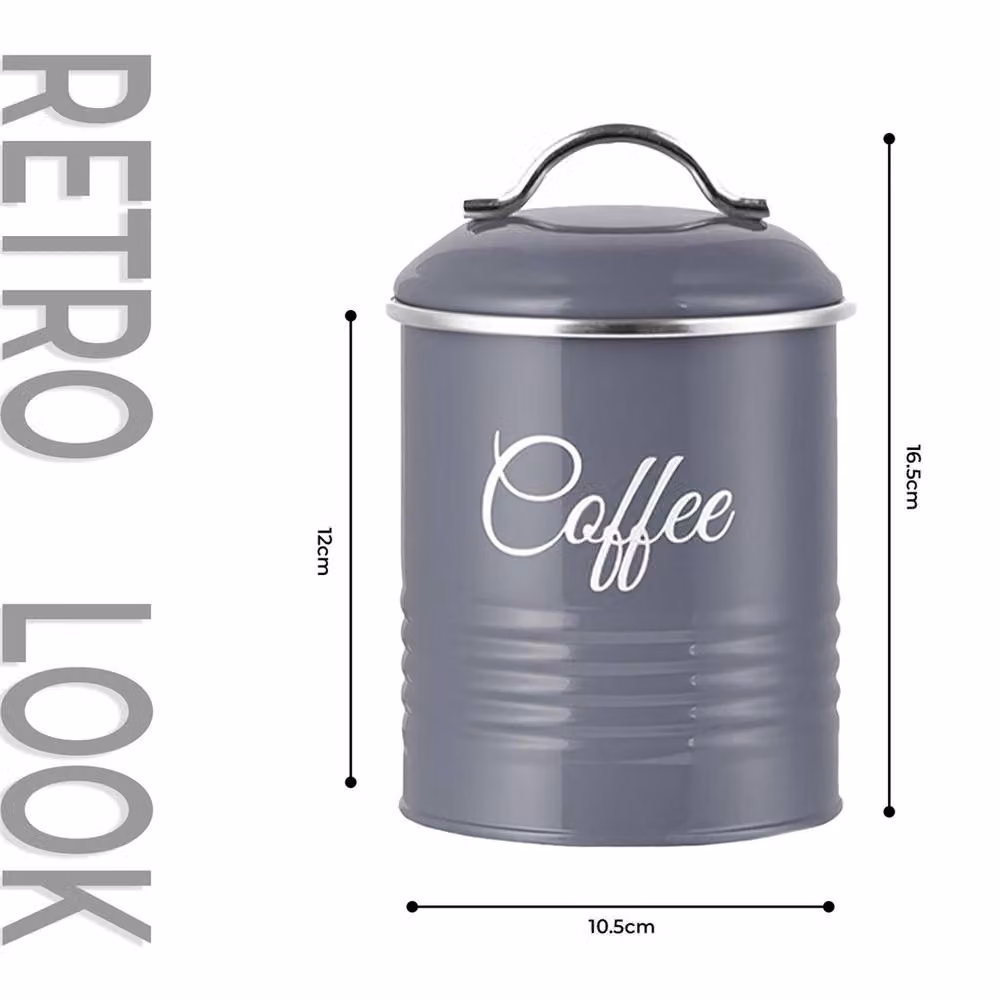 SPETLEK Retro Airtight Tea, Coffee and Sugar Canister Set in Grey – 2
