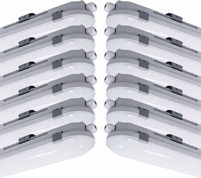 First Choice Lighting Set of 12 LED Outdoor Strip Lights in Grey and White