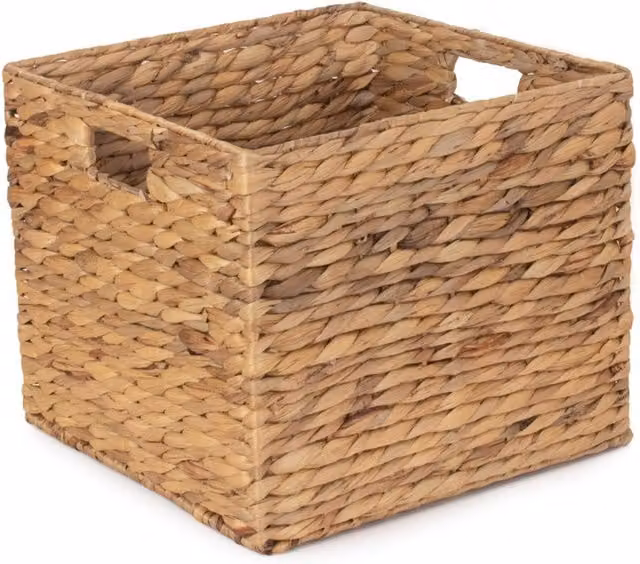 Red Hamper Square Water Hyacinth Storage Basket in Brown, W/D/H: 40 x 40 x 32 cm – 1