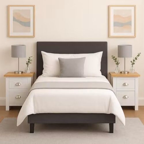 Kosy Koala Pair of 2 White Lacquered Bedside Tables with Soft Close Drawers, W/D/H: 40 x 45 x 51 cm – 1