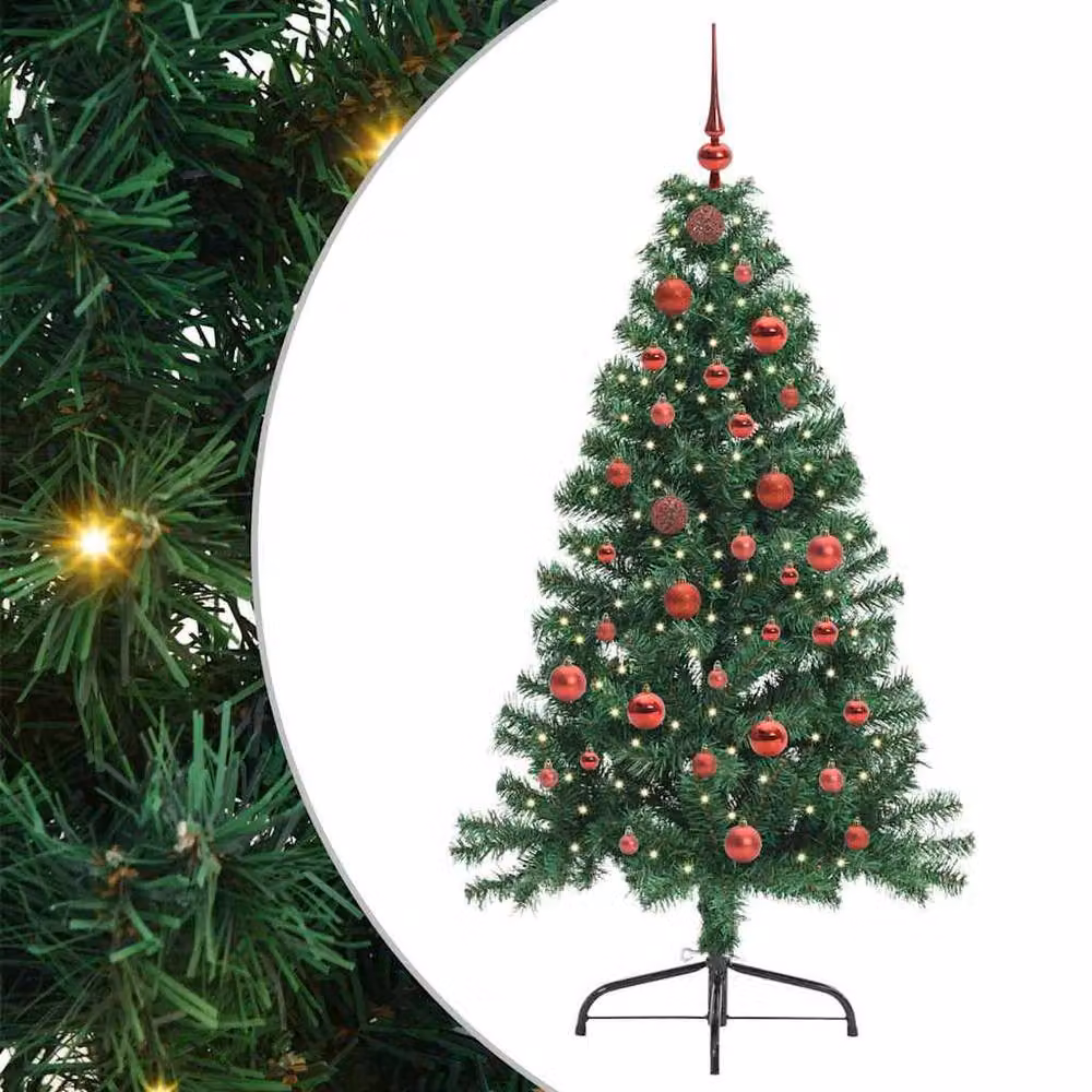 Berkfield Home Artificial Pre-lit Christmas Tree in Green, Height: 150 cm – 2