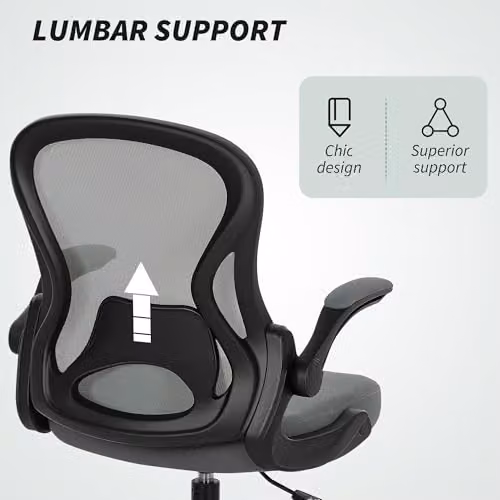 VINSETTO Grey Fabric Drafting Chair with Armrests and Foot Ring – 5