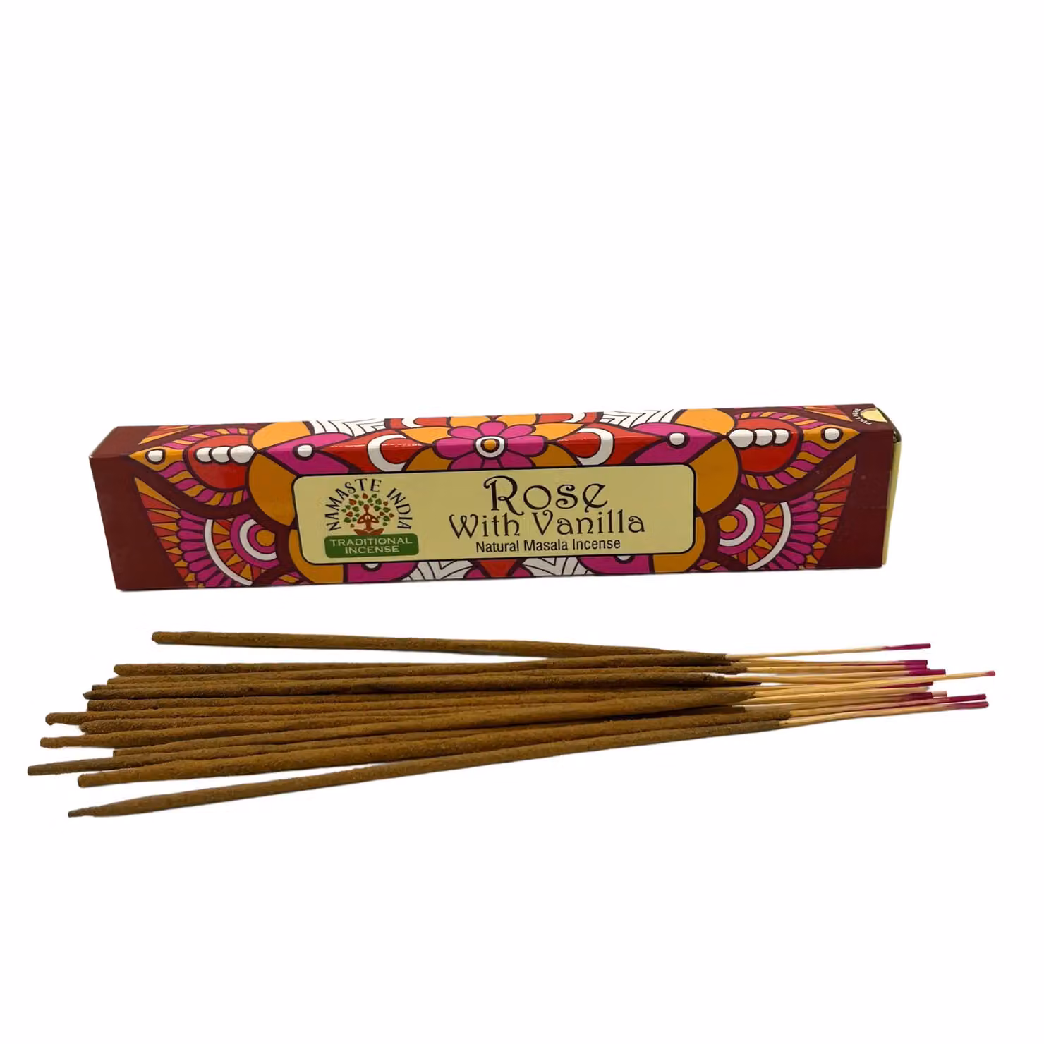 KDMD Namaste Mandala Masala Incense Sticks Rose with Vanilla in Brown – 3