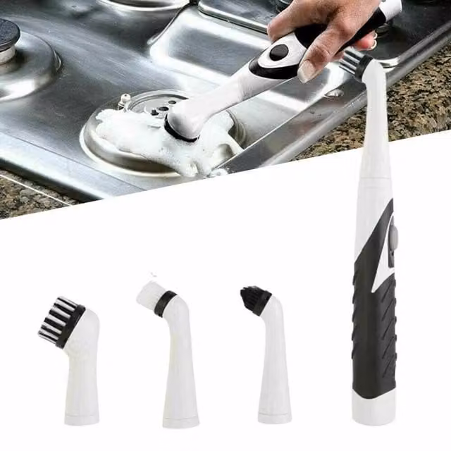 VOGREX White Electric Oscillating Sonic Household Cleaning Brush
