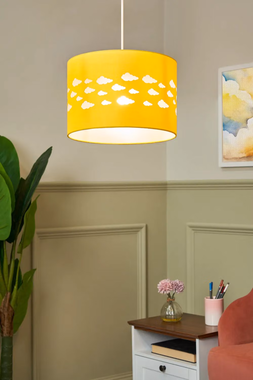 BHS Lighting Clouds Easy Fit Light Shade in Yellow, Diameter: 30 cm, Height: 21 cm – 2