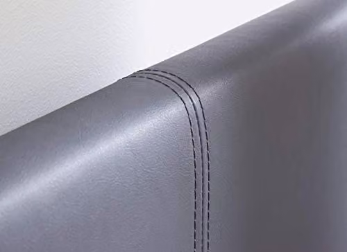 GFW Modern Upholstered Bed Frame in Grey Faux Leather, W/D/H: 90 x 190 x 104 cm – 3