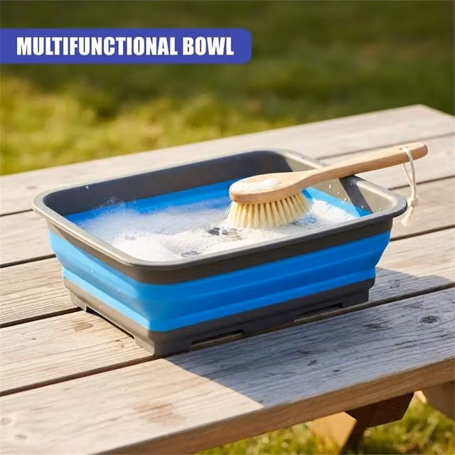 Nordara Collapsible Rectangular Washing Up Bowl in Blue
