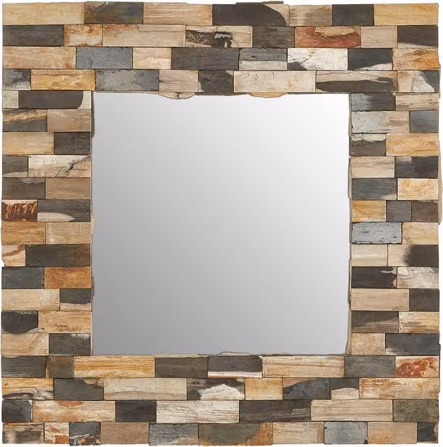 Fifty Five South Cora Square Wall Mirror with Black and Gold Finish Frame