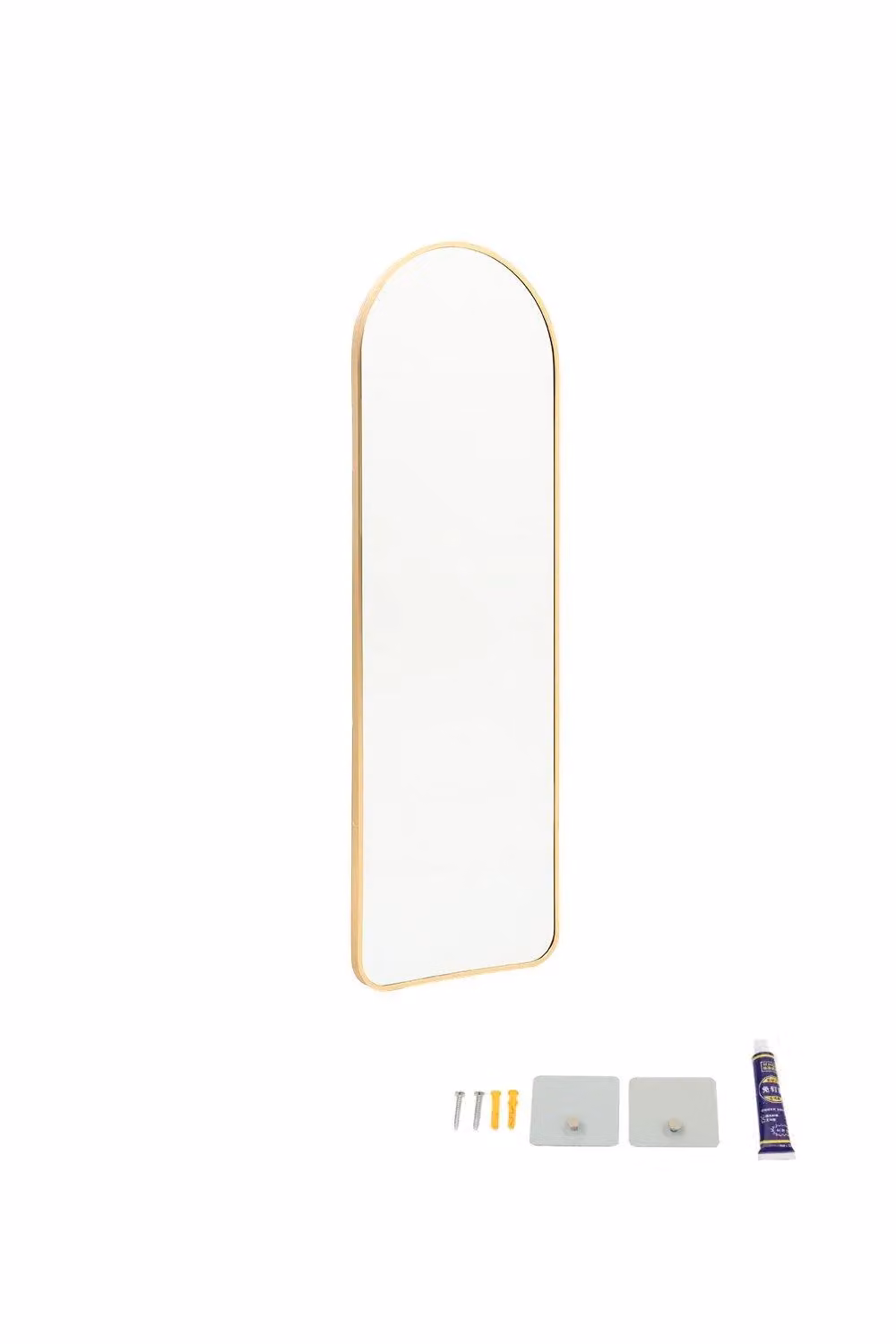 H&O Direct Gold Arched Metal Framed Wall Mirror, W: 40 cm, H: 120 cm – 2