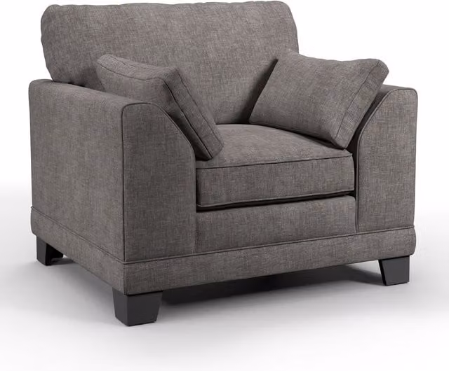 Furnishings For Less UK Hilliard Fullback Fabric Single Seater Armchair in Anthracite Grey