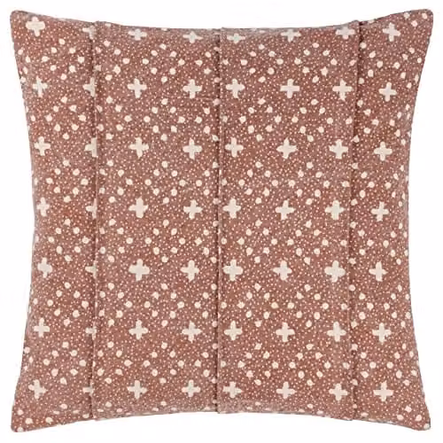 Riva Home Organic Woven Square Cotton Cushion with Removable Polyester Filling, Brown, W/D/H: 50 x 50 x 50 cm