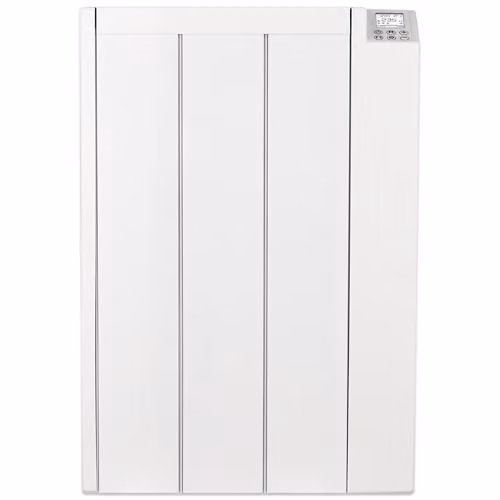 MYLEK Ceramic and Aluminium Electric Panel Heater Radiator with Timer and Thermostat, White, 600W