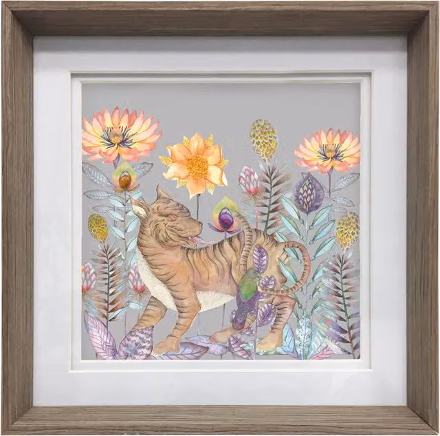 Voyage Maison Baghdev Multicolour Floral Framed Paper Print in Bronze and Walnut