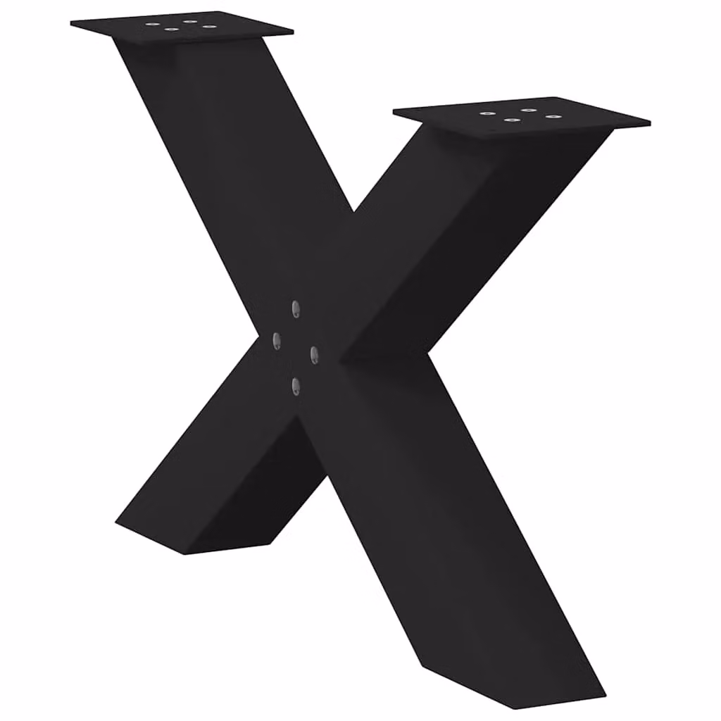 Berkfield Home X-Shaped Steel Coffee Table Legs, 2 Pieces, Black, H: 70 cm, W: 42.5-43 cm – 3