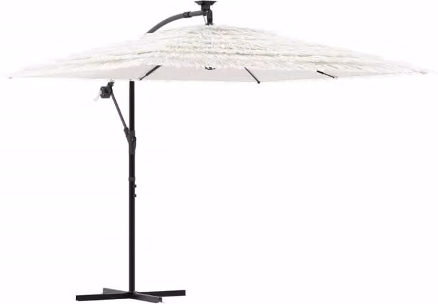 Berkfield Home White Garden Parasol with Steel Pole, W/D/H: 246 x 246 x 230 cm – 1