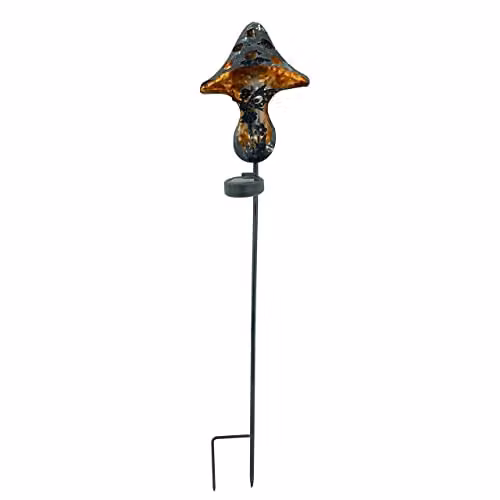 mysmartbuy Fairy Silhouette Toadstool Stake Light, Solar Powered Black Metal Outdoor Garden Decorative Lighting, H 86 x W 17.5 x D 11 cm – 2