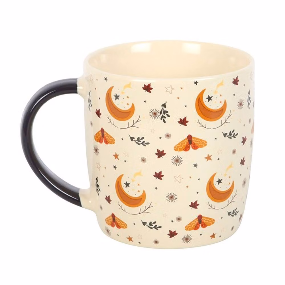 Uniqueful Autumn Magic Harvest Moon Print Ceramic Mug in White and Multicolour, 550 ml – 3