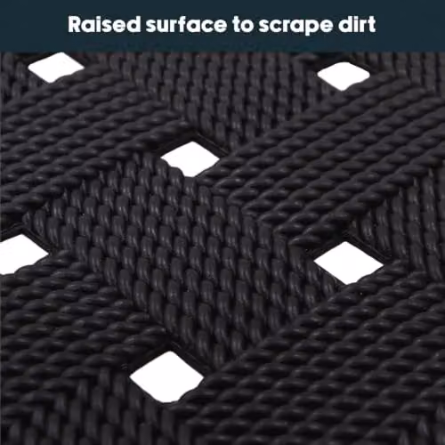JVL Trellis Rubber Scraper Doormat, Black, W: 40 cm, D: 70 cm – 4