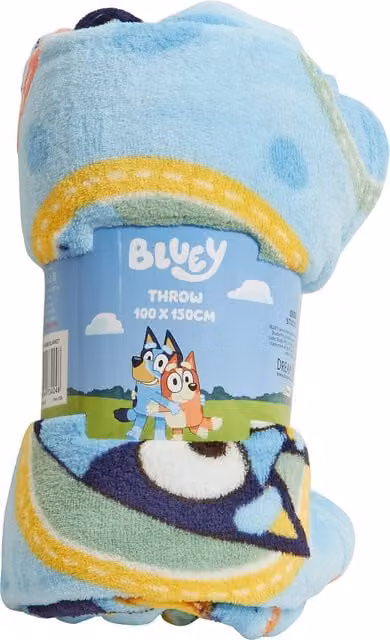 Bluey Dotted Fleece Throw Blanket in Blue