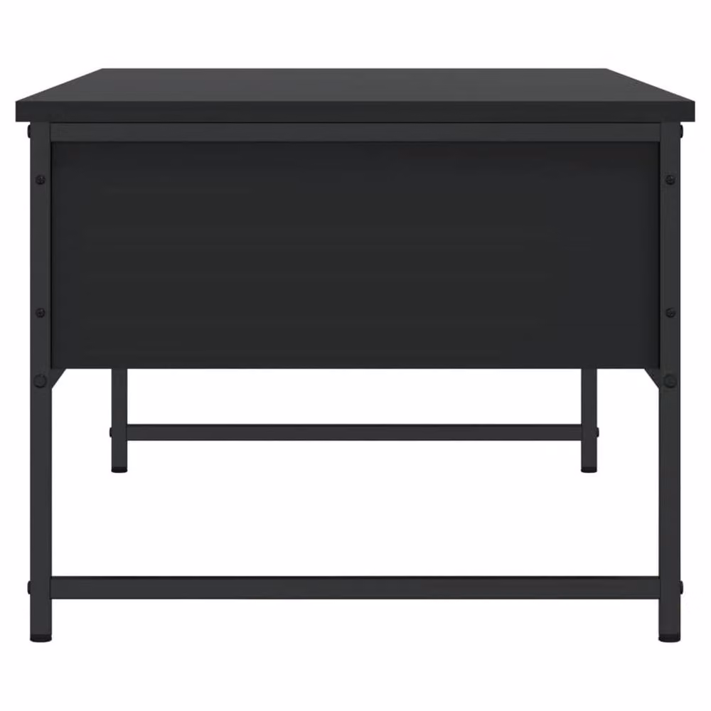 Berkfield Home Modern Black Rectangular Coffee Table in Engineered Wood W/D/H: 101 x 49 x 39.5 cm – 3