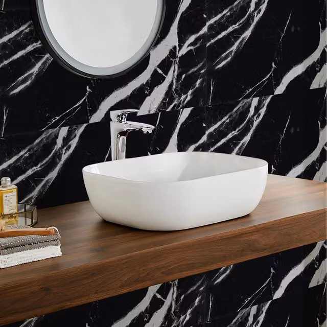 Livingandhome 10-Pack Black Marble Self-Adhesive Abstract Wall Stickers