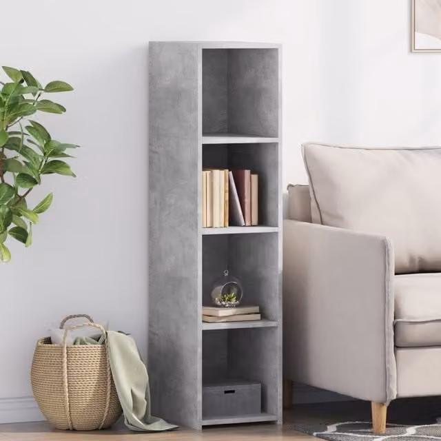 Berkfield Home Modern Wall Mounted Highboard in Concrete Grey, W/D/H: 30 x 41 x 124 cm – 1