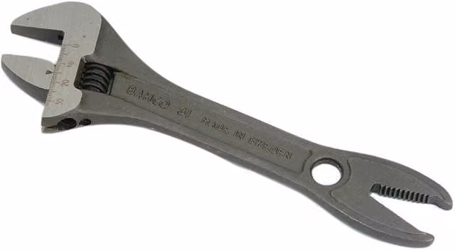 Bahco 31 Black Adjustable Wrench, 200 mm, Grey and Black