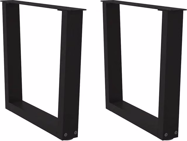 Berkfield Home V-Shape Dining Table Legs, 2 Pieces, Black Steel, H: 60 cm, W: 42-43.3 cm