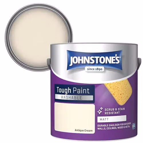 Johnstone's Washable Matt Wall and Ceiling Paint in Beige, 2.5L
