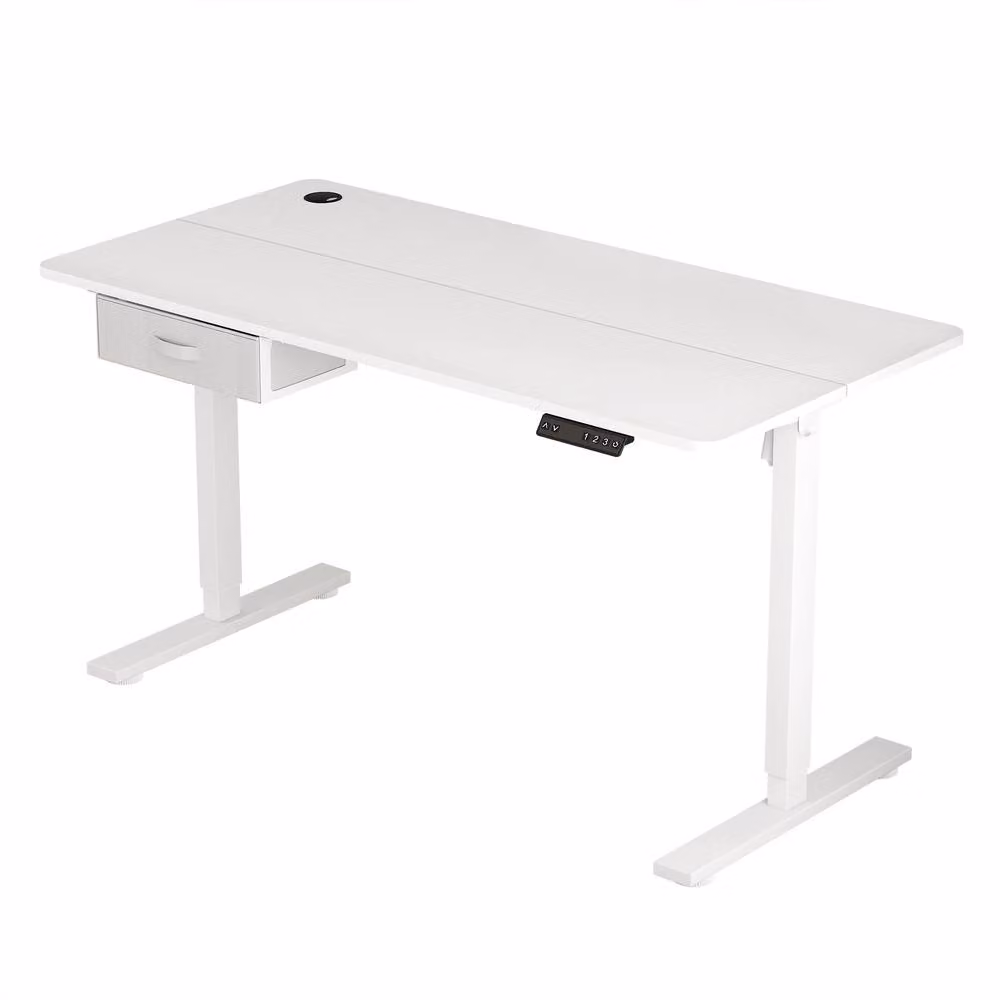 MCC Direct Electric Height Adjustable Standing and Sitting Computer Desk in White, Width: 100 cm – 4